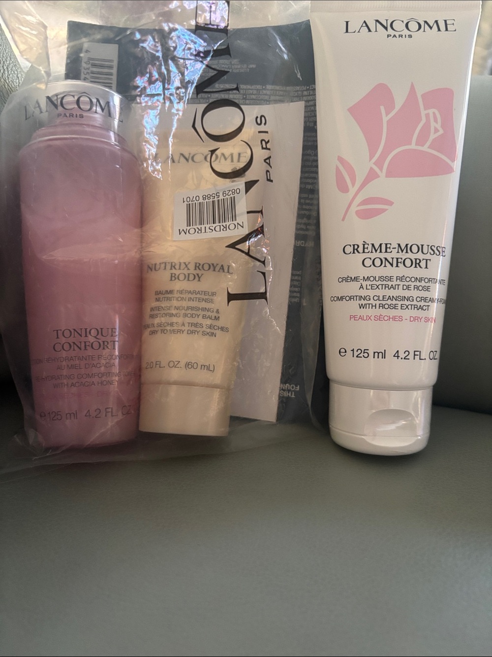 NWT Lancome cleanser, toner and body balm Skincare Set